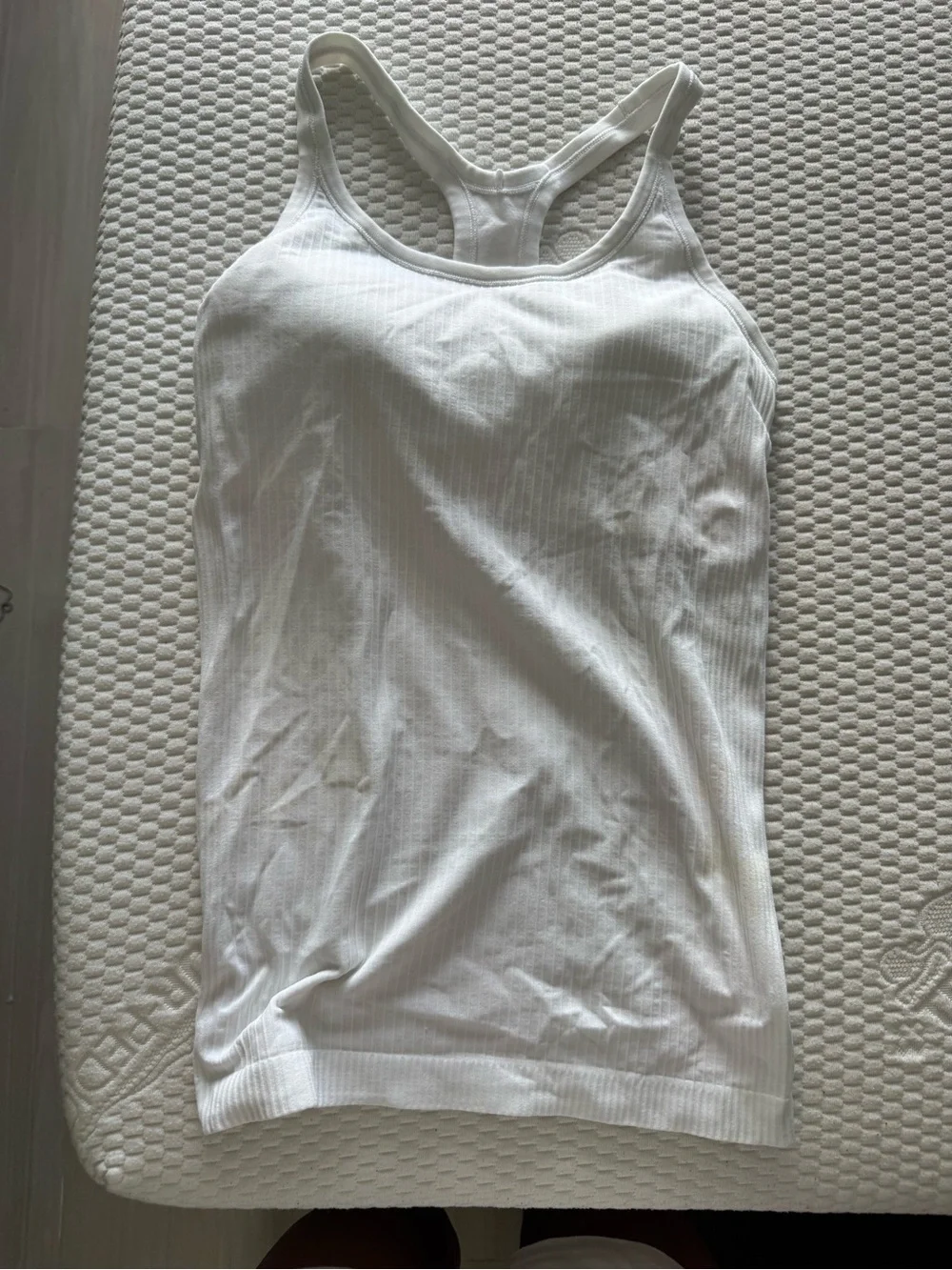 lululemon athletica White Ribbed Racerback Tank